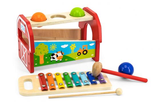 Klopfbank bunt - mit Xylophon 1 