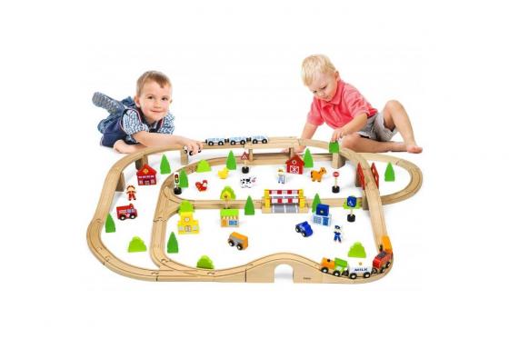 Set train en bois - 90 pièces 1 