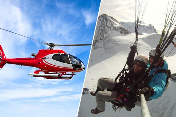 Helikopter Rundflug - mit Gleitschirm Tandemflug  