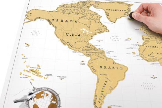 Weltkarte zum Rubbeln - Geschenk für Weltenbummler  