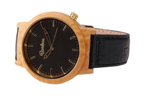 Montre en bois Bambuu - The Maple Black 2 