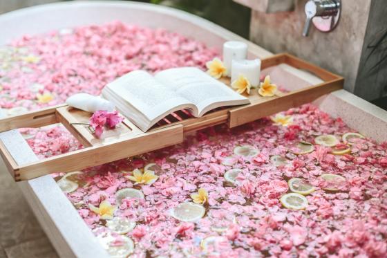 Plateau de baignoire - en bambou 1 