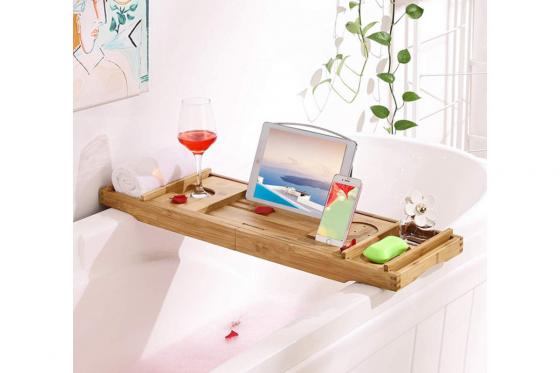 Plateau de baignoire - en bambou 2 