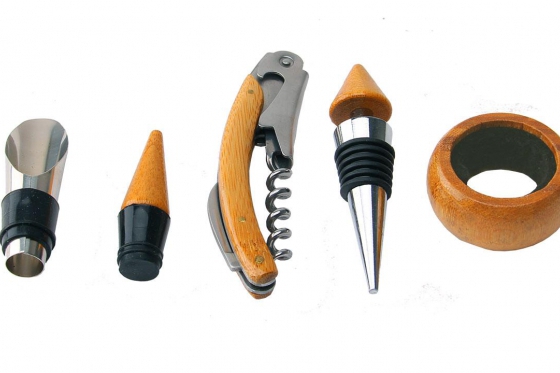 Set accessoires à vin - 5 pièces - avec impression personnalisée 2 