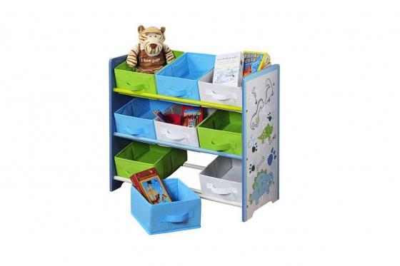 Aufbewahrungsregal   - mit 9 Stoffboxen  