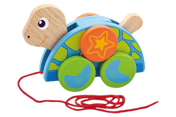 Tortue à tirer - en bois  
