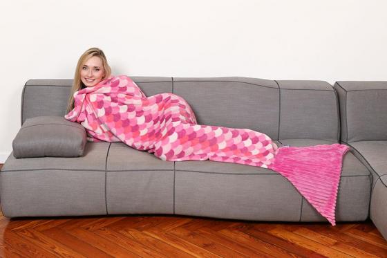Kuscheldecke Meerjungfrau - Mermaid Pink 3 