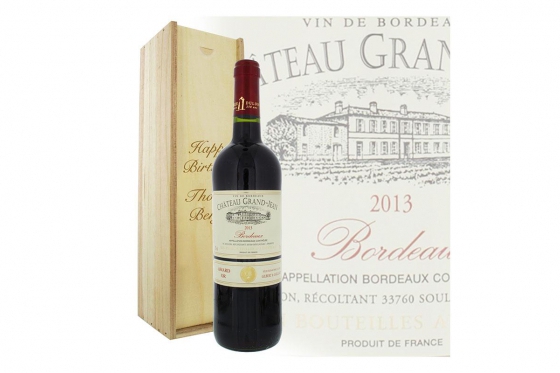 Coffret bouteille de vin - avec gravure  
