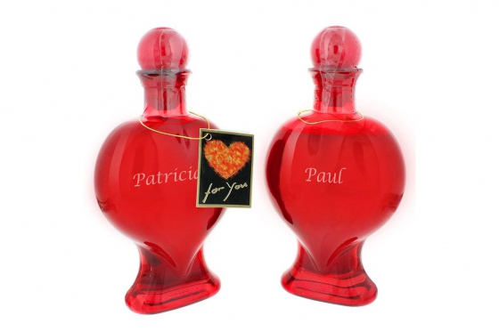 Bouteilles coeur - avec gravure 1 