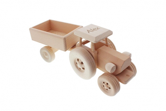 Tracteur avec remorque - avec gravure  