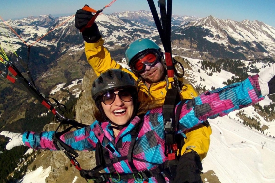 Aux commandes d'un parapente - Vol biplace pédagogique - Chablais vaudois 1 