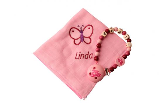 Nuscheli & Nuggikette Schmetterling - personalisierbar  