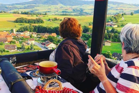 Vol en montgolfière & fondue - Pour 1 personne, avec fondue au fromage spéciale 1 