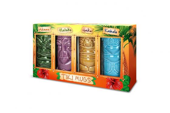 Tiki Becher - 4 Stück - aus Keramik 1 