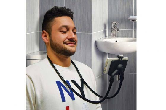 Support téléphone portable - pour la nuque  