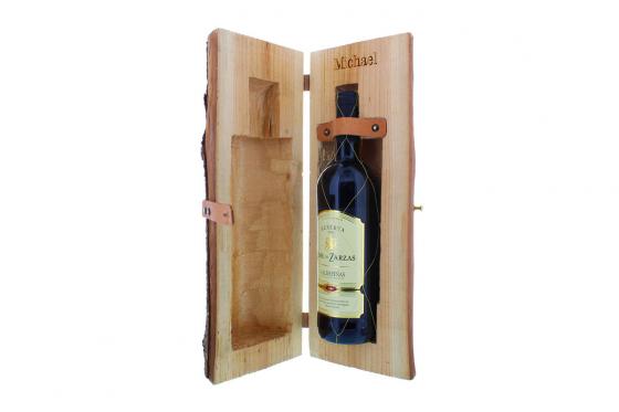 Weinholzkiste mit Gravur - Spanischer Rotwein  