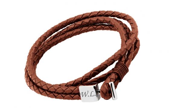 Vintage Lederarmband Cognac - personalisierbar  