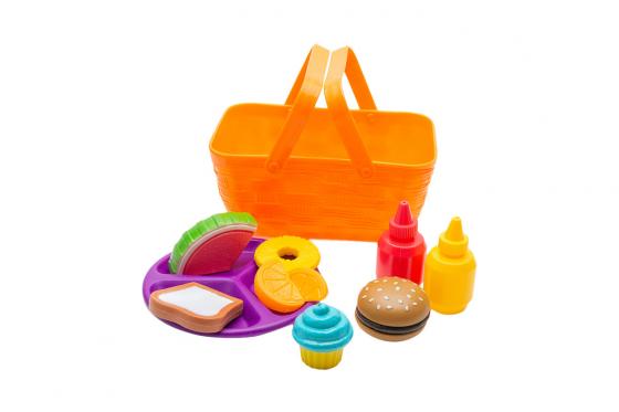 Panier pique-nique orange - Avec accessoires  