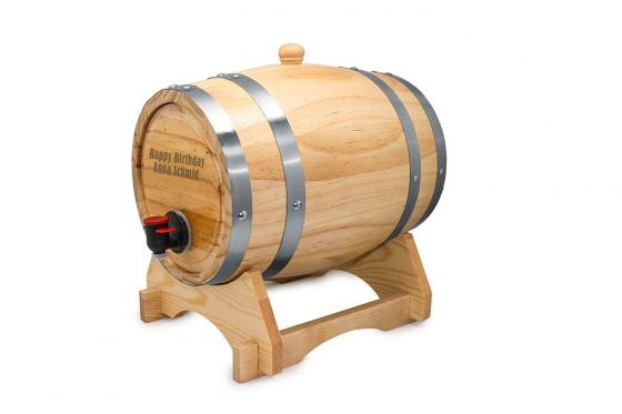 Holzfass 3 Liter - mit Gravur  