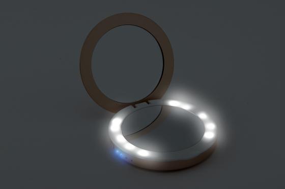 LED Make-Up Spiegel - mit Gravur und Powerbank 4 