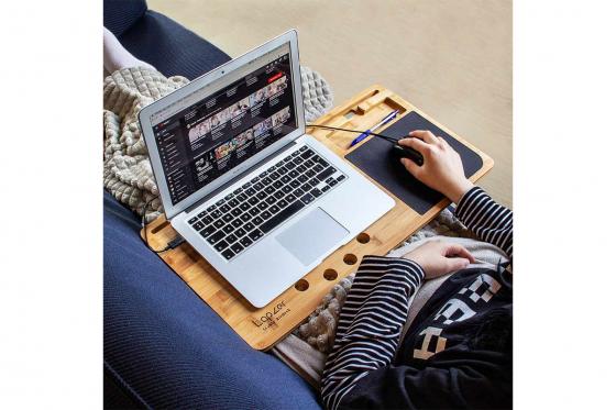 Laptop Tisch mit Mauspad - aus Bambus  