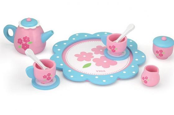 Tee-Set aus Holz - 9-teilig  