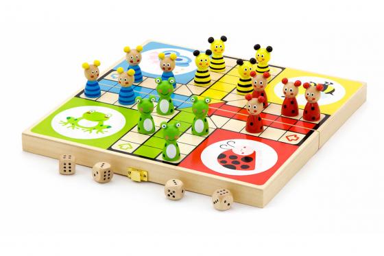 Mensch ärgere dich nicht - Kinderspiel mit Tier-Spielfiguren  