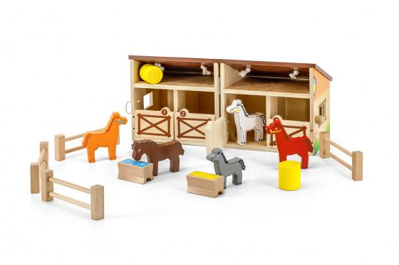 Pferdestall-Set - aus Holz  