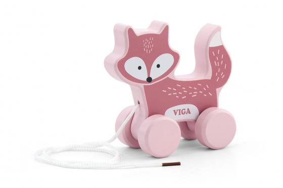 Renard à tirer - En bois  