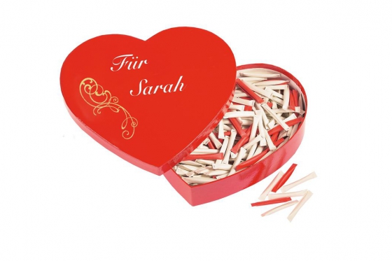Herzbox mit Gravur - 365 Liebesbotschaften  