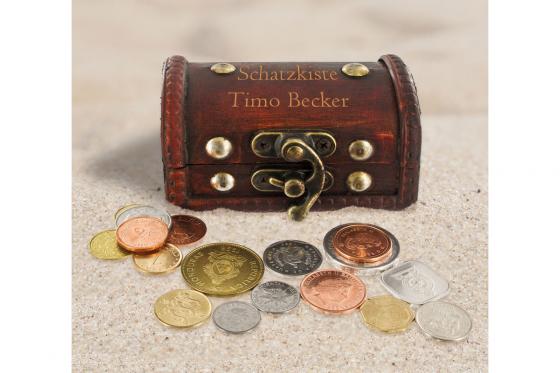 Schatzkiste mit Gravur - 50 Original-Münzen  3 
