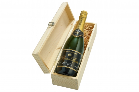 Champagner in Holzkiste - personalisierbar 1 