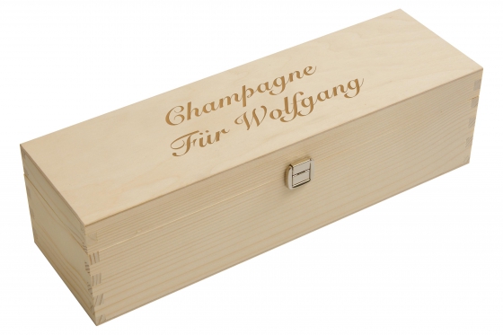 Champagner in Holzkiste - personalisierbar 2 