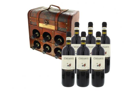 Coffre à vin gravé - vins rouges italiens 1 