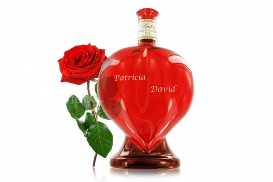 Rosé en bouteille en coeur - Personnalisable  