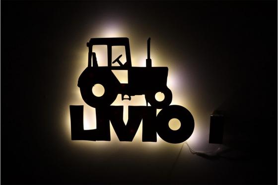 Nachtlicht Traktor - mit Gravur  