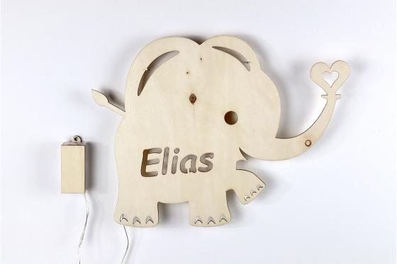 Nachtlicht Elefant - mit Gravur 1 