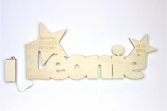 Nachtlicht Stars - mit Gravur 1 