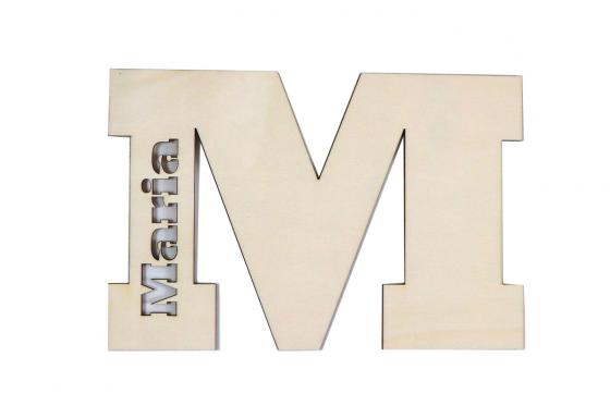 Türschild Buchstabe - mit Gravur  