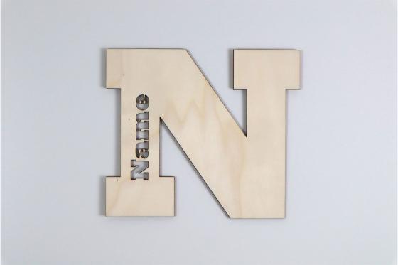 Türschild Buchstabe - mit Gravur 3 