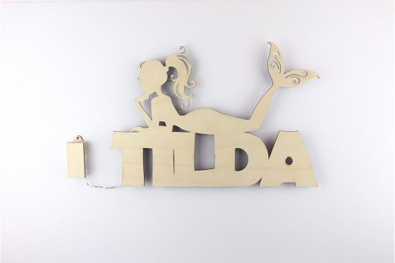 Nachtlicht Meerjungfrau - mit Gravur 1 