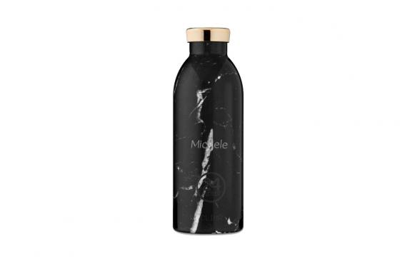 Bouteille thermos Black Marble - de 24Bottles, avec gravure  