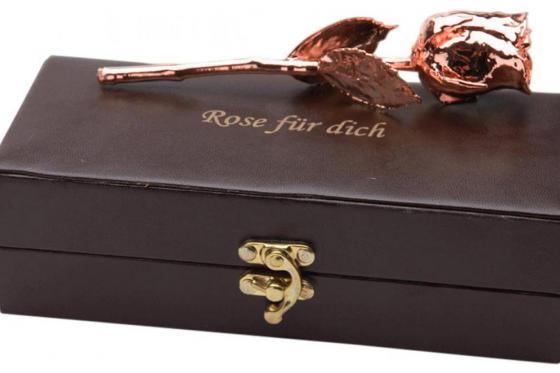 Rosa rosegold 24 carati  - 28 cm - con incisione 1 
