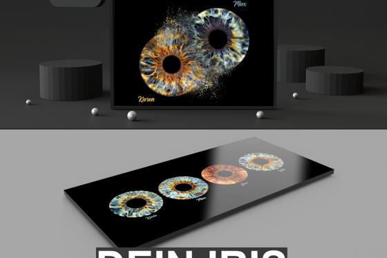 Iris Paar Shooting - 40x40cm auf Echt-Glas, für 2 Personen 1 