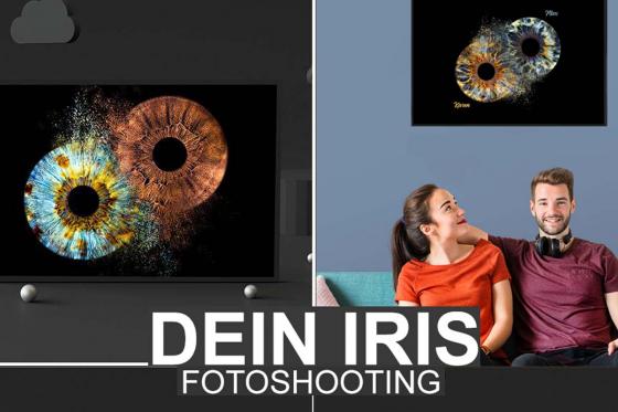 Photo d'iris en couple - 40x40cm, impression sur verre avec effet explosion, pour 2 personnes 5 