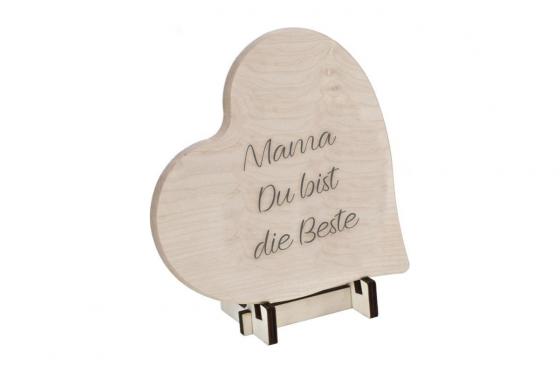 Ahorn Herz - mit Gravur  