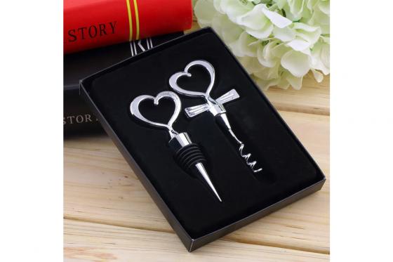 Set à vin en forme de cœur - Bouchon de bouteille et tire-bouchon 2 