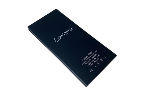 Solar Powerbank - mit Druck, schwarz  