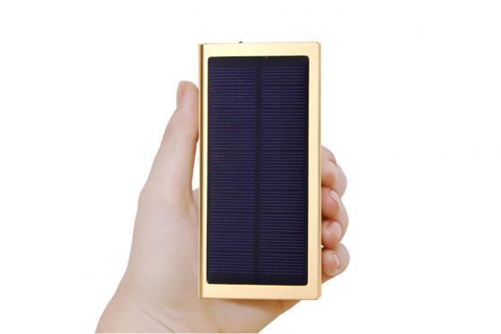 Solar Powerbank - mit Druck, Gold 2 