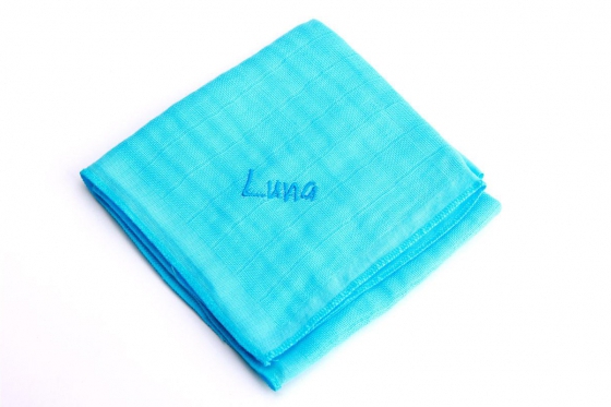 Nuscheli mit Namen - türkis  